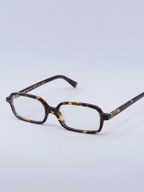 Miu Miu MU11ZS 14L08N Sunglasses Havana Rectangle Frame, Blue light Block Lenses